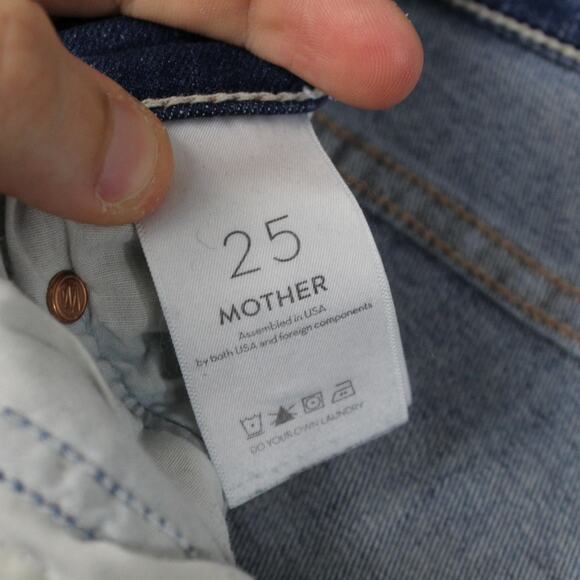 Mother Jeans 25 Blue The Weekender Fray Walking On Coals Flare Denim Minimalist - Picture 7 of 15